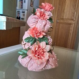 4 decorative Romantic pumpkin tower 10" tall ( handmade) + free 🎁